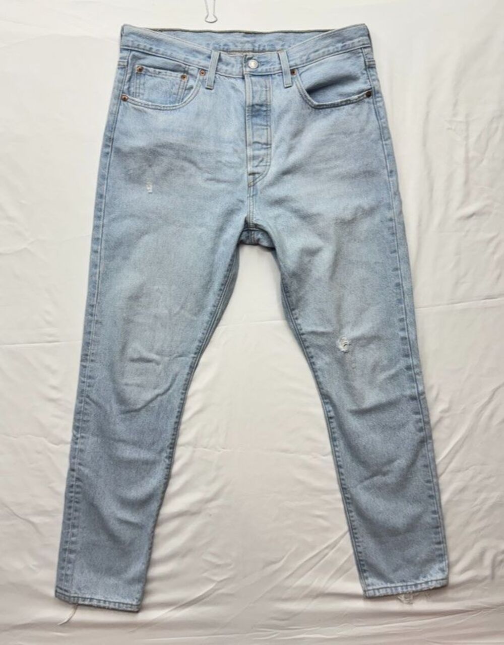 Levis 501s Skinny Jeans Mens Button Fly Faded Light Wash 32x30